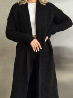 Жіночий костюм шоколадного кольору з білою вставкою 00551