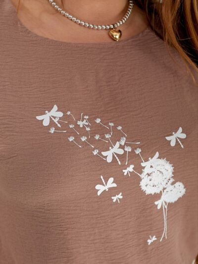 Жіночий стильний костюм з крепу кольору мокко 00643