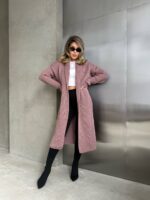 Жіночий в’язаний кардиган кольору темна пудра 00553