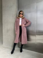 Жіночий в’язаний кардиган кольору темна пудра 00553