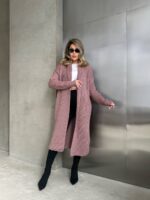 Жіночий в’язаний кардиган кольору темна пудра 00553