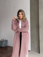 Жіночий в’язаний кардиган кольору темна пудра 00553