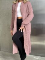Жіночий в’язаний кардиган кольору темна пудра 00553