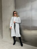 Жіночий в’язаний кардиган сірого кольору 00552