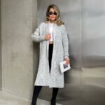 Жіночий в’язаний кардиган сірого кольору 00552