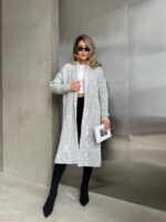 Жіночий в’язаний кардиган сірого кольору 00552