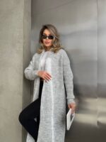 Жіночий в’язаний кардиган сірого кольору 00552
