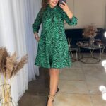 Жіноча елегантна сукня-сорочка бежевого кольору 00719