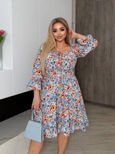 Жіноча літня сукня блакитного кольору 00703