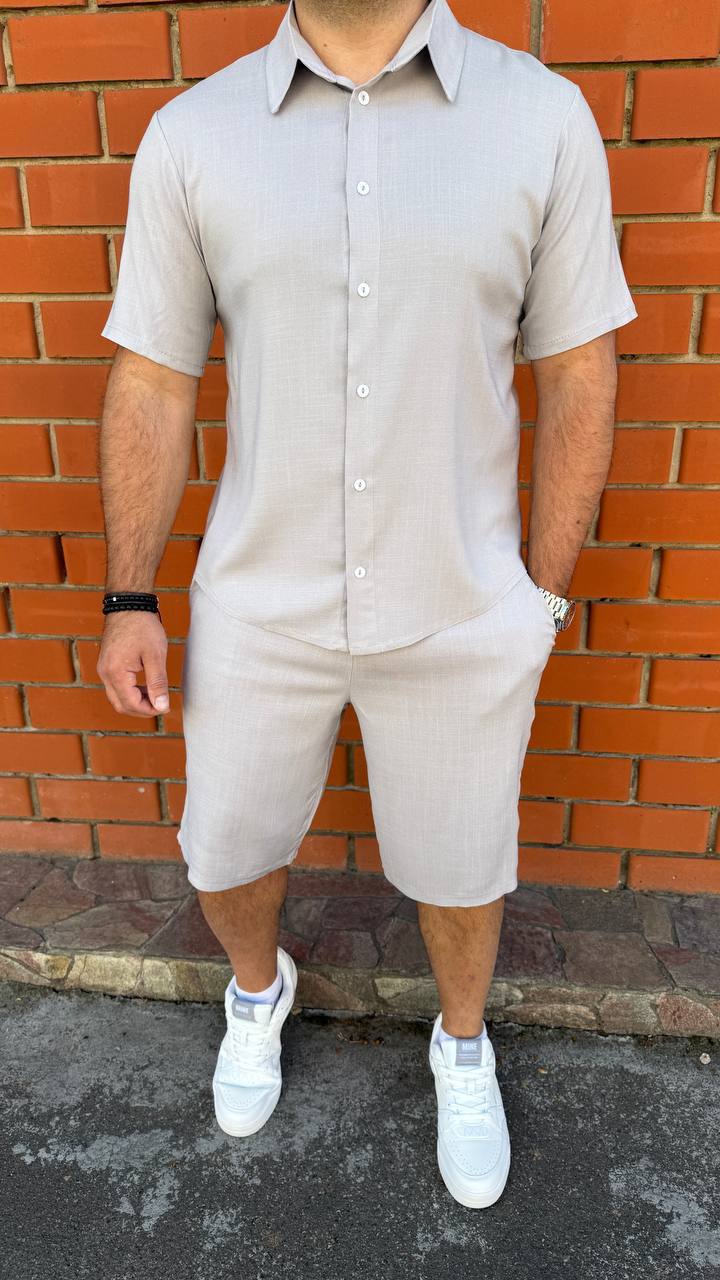 cholovichiy-litniy-llyaniy-kostyum-sorochka-ta-shorti-sirogo-koloru-00876-vb-102-grey-2 Чоловічий літній лляний костюм сорочка та шорти сірого кольору 00876
