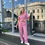 (Копія)Жіночий костюм у стилі casual блакитного кольору 00728 00729
