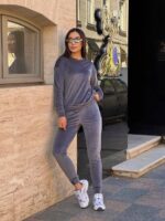(Копія)Жіночий костюм у стилі casual чорного кольору 00733 00734