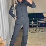 (Копія)Жіночий костюм у стилі мілітарі чорного кольору 00725 00726