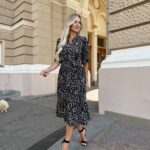 (Копія)Жіночна сукня міді з ніжним принтом блакитного кольору 00756 00757
