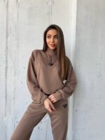 (Копія)Жіночий повсякденний костюм-двійка кольору графіт 01016 01017