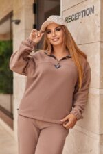 (Копія)Жіночий повсякденний костюм-двійка кольору графіт 01028 01029