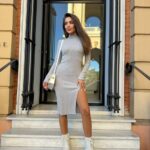 (Копія)Жіноча облягаюча сукня міді молочного кольору 01053 01054