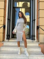(Копія)Жіноча облягаюча сукня міді молочного кольору 01053 01054