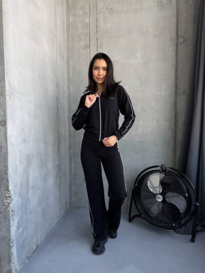Жіночий костюм із лампасами на блискавці кольору хакі 01172 01173