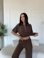 (Копія)Жіночий костюм sport-casual чорного кольору 01167 01168