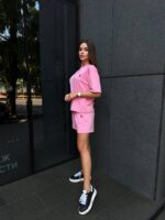 (Копія)Жіночий літній костюм-двійка з шортами кольору графіт 01128 01129