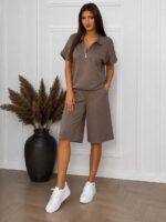(Копія)Жіночий літній костюм у стилі sport-casual кольору графіт 01175 01176
