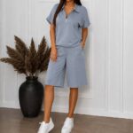 (Копія)Жіночий літній костюм у стилі sport-casual м’ятного кольору 01177 01178