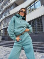 (Копія)Жіночий повсякденний костюм-двійка графітового кольору 01092 01093