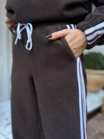 (Копія)Жіночий повсякденний костюм з флісу чорного кольору 01088 01089