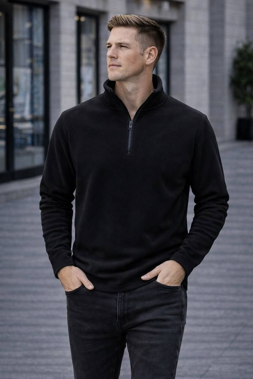 cholovicha-flisova-kofta-na-bliskavtsi-chornogo-koloru-90103-saf-755-black-1 Чоловіча флісова кофта на блискавці чорного кольору 90103