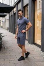 (Копія)Чоловічий літній костюм у стилі sport-casual бежевого кольору 01191 01192