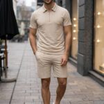 (Копія)Чоловічий літній костюм у стилі sport-casual чорного кольору 01190 01191