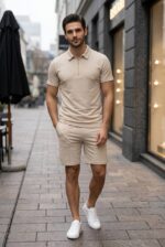 (Копія)Чоловічий літній костюм у стилі sport-casual чорного кольору 01190 01191