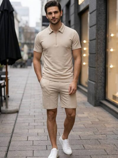 (Копія)Чоловічий літній костюм у стилі sport-casual чорного кольору 01190 01191