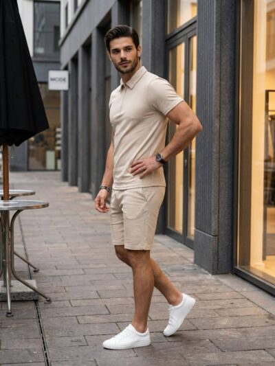 (Копія)Чоловічий літній костюм у стилі sport-casual чорного кольору 01190 01191