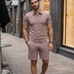 (Копія)Чоловічий літній костюм у стилі sport-casual графітового кольору 01192 01193