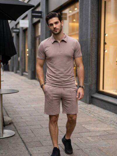 (Копія)Чоловічий літній костюм у стилі sport-casual графітового кольору 01192 01193