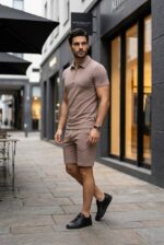 (Копія)Чоловічий літній костюм у стилі sport-casual графітового кольору 01192 01193
