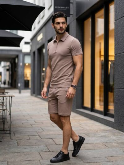 (Копія)Чоловічий літній костюм у стилі sport-casual графітового кольору 01192 01193