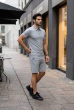 (Копія)Чоловічий літній костюм у стилі sport-casual кольору мокко 01193 01194