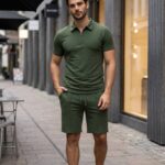 (Копія)Чоловічий літній костюм у стилі sport-casual сірого кольору 01194 01195