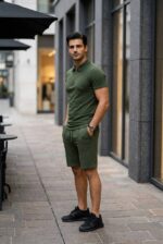 (Копія)Чоловічий літній костюм у стилі sport-casual сірого кольору 01194 01195