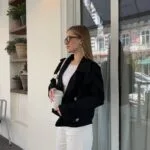 (Копія)Жіночий вкорочений тренч синього кольору 01231 01232