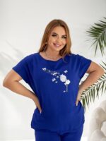 Жіночий костюм оверсайз темно-синього кольору