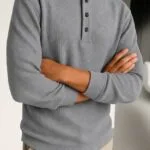 Чоловіча кофта Henley на ґудзиках сірого кольору