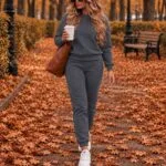 Жіночий спортивний костюм на флісі сірого кольору