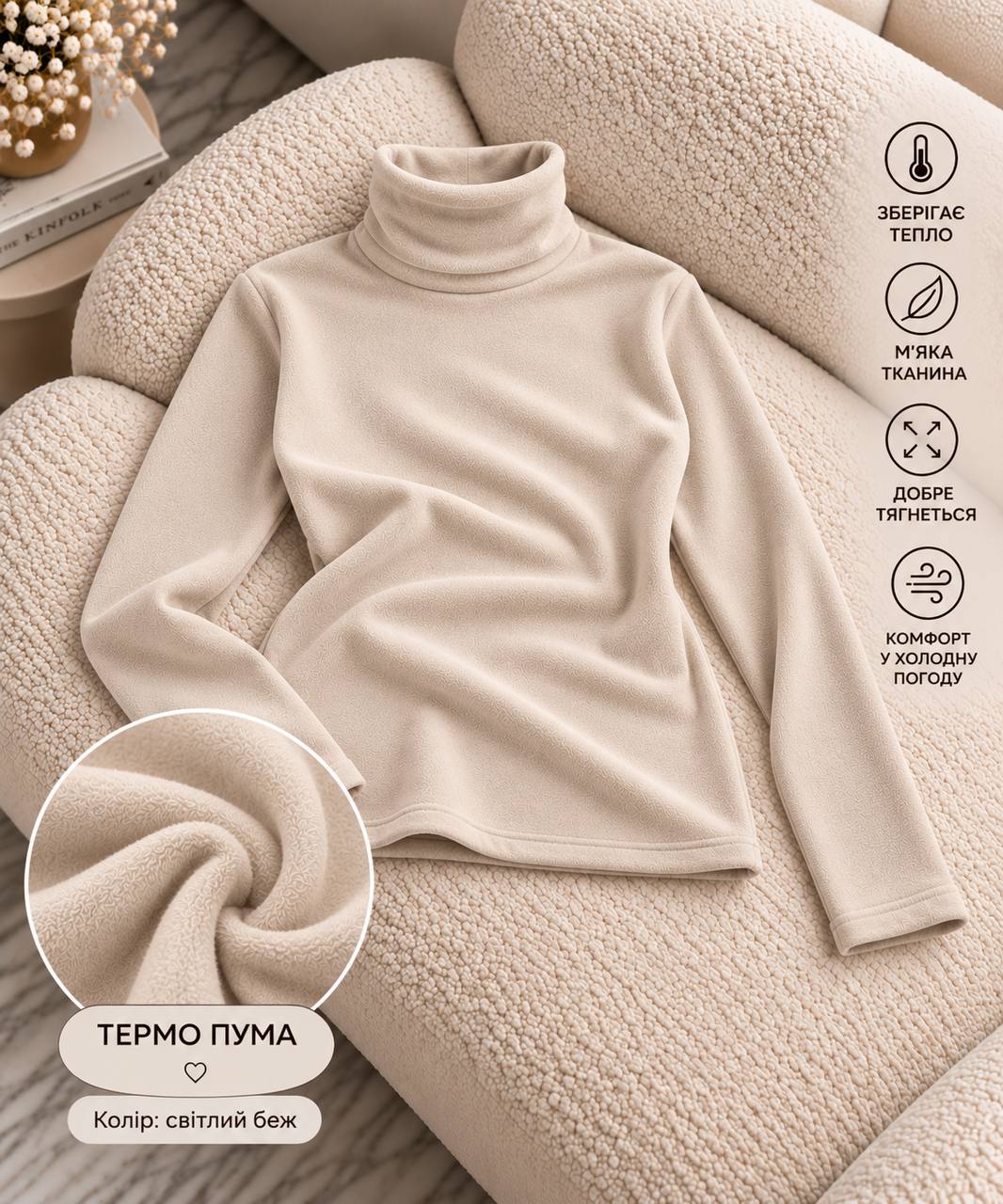 zhinochyj-termogolf-z-vysokym-komirom-bezhevogo-koloru-90842-ao-515-beige-1 Жіночий термогольф з високим коміром бежевого кольору